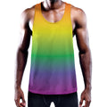 LGBT Pride Rainbow Gradient Print Men's Workout Tank Top