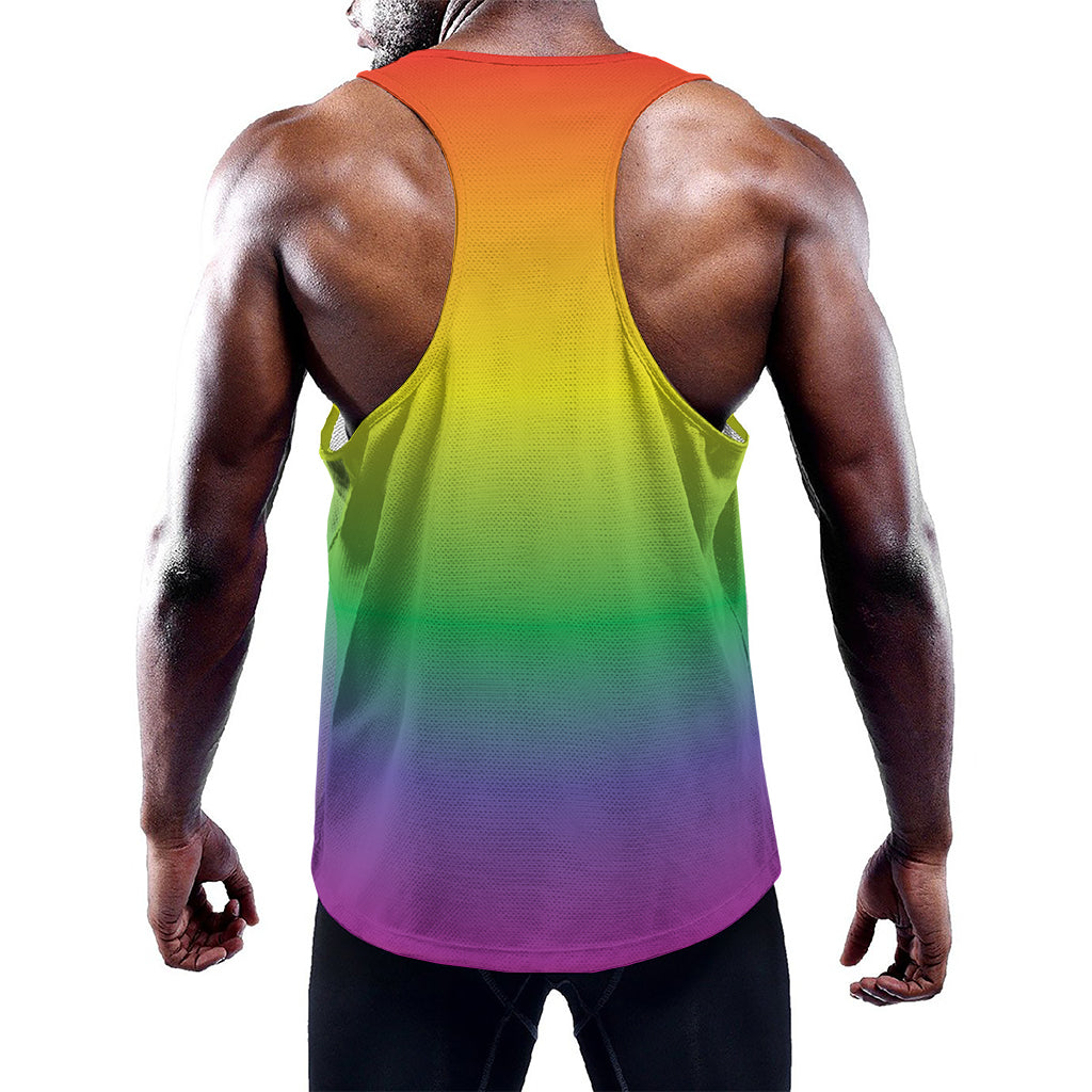 LGBT Pride Rainbow Gradient Print Training Tank Top