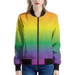 LGBT Pride Rainbow Gradient Print Women's Bomber Jacket