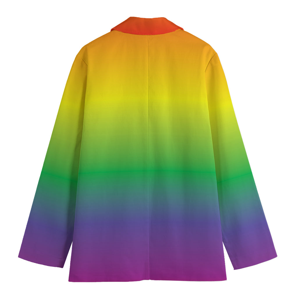 LGBT Pride Rainbow Gradient Print Women's Cotton Blazer