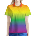 LGBT Pride Rainbow Gradient Print Women's Polo Shirt