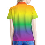 LGBT Pride Rainbow Gradient Print Women's Polo Shirt