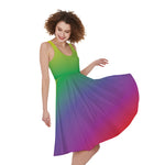 LGBT Pride Rainbow Gradient Print Women's Sleeveless Dress