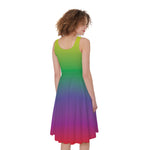 LGBT Pride Rainbow Gradient Print Women's Sleeveless Dress