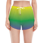 LGBT Pride Rainbow Gradient Print Women's Split Running Shorts