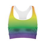 LGBT Pride Rainbow Gradient Print Women's Sports Bra