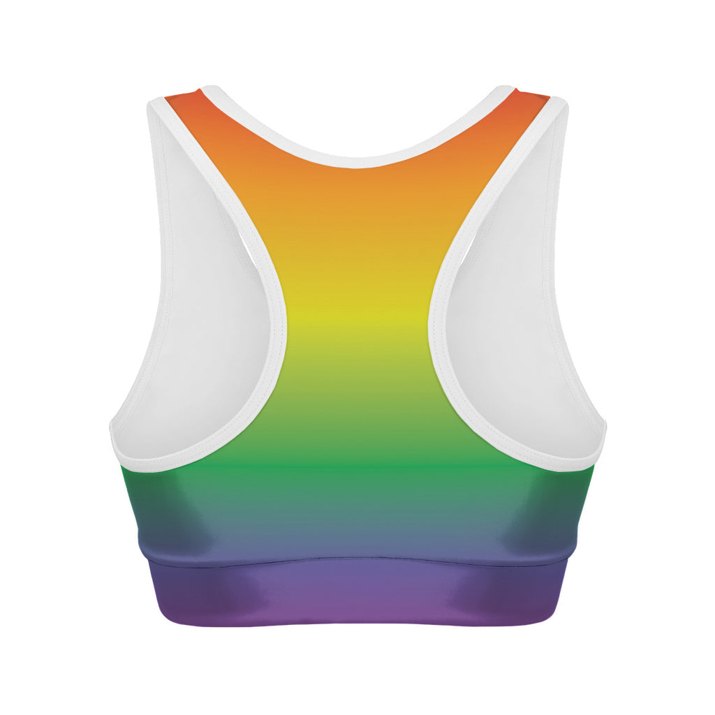 LGBT Pride Rainbow Gradient Print Women's Sports Bra