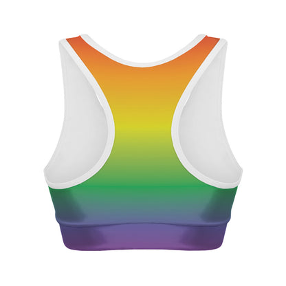 LGBT Pride Rainbow Gradient Print Women's Sports Bra