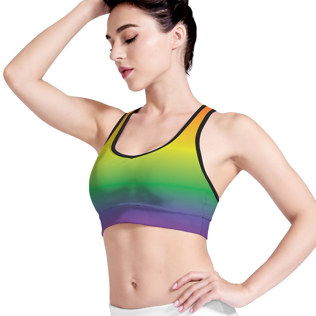 LGBT Pride Rainbow Gradient Print Women's Sports Bra