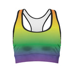 LGBT Pride Rainbow Gradient Print Women's Sports Bra