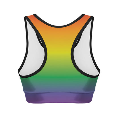 LGBT Pride Rainbow Gradient Print Women's Sports Bra