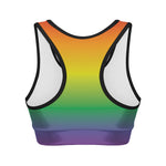 LGBT Pride Rainbow Gradient Print Women's Sports Bra