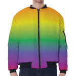 LGBT Pride Rainbow Gradient Print Zip Sleeve Bomber Jacket