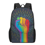 LGBT Pride Rainbow Hand Print 17 Inch Backpack