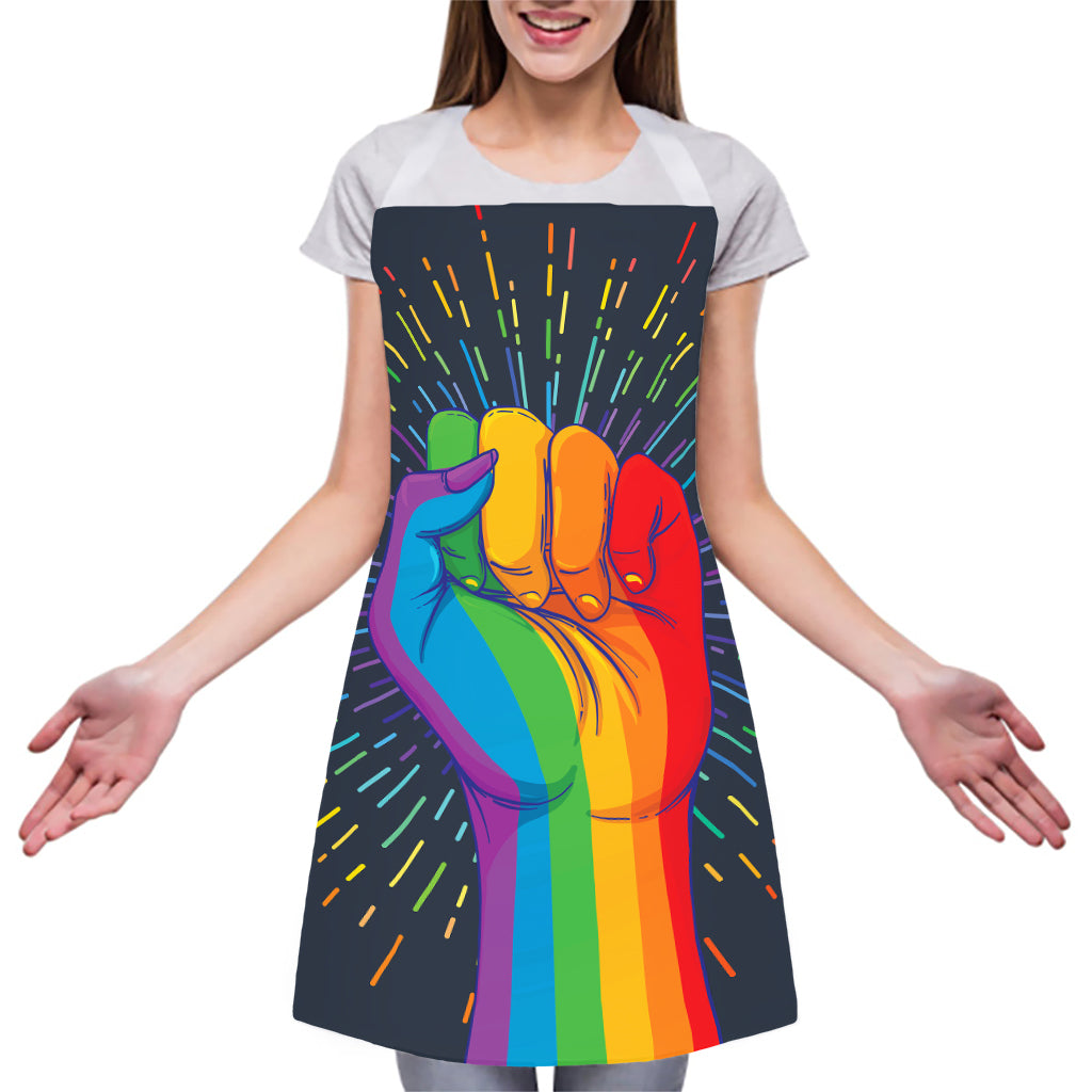 LGBT Pride Rainbow Hand Print Adjustable Apron