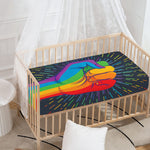 LGBT Pride Rainbow Hand Print Baby Crib Sheet