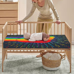 LGBT Pride Rainbow Hand Print Baby Crib Sheet