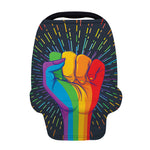 LGBT Pride Rainbow Hand Print Baby Seat Cover