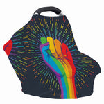 LGBT Pride Rainbow Hand Print Baby Seat Cover