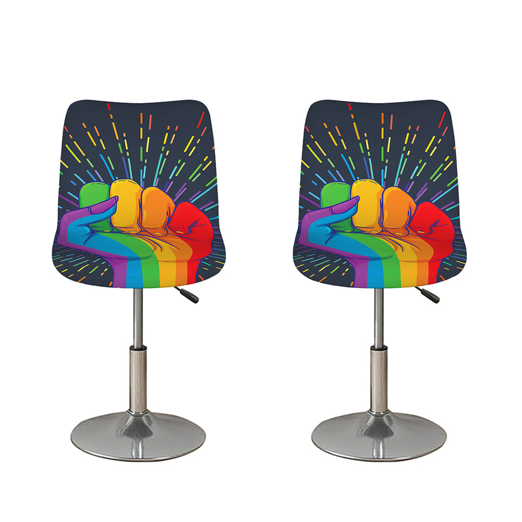 LGBT Pride Rainbow Hand Print Bar Stool Covers