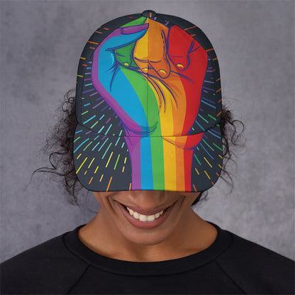 LGBT Pride Rainbow Hand Print Baseball Cap