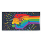 LGBT Pride Rainbow Hand Print Beach Towel