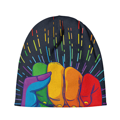 LGBT Pride Rainbow Hand Print Beanie