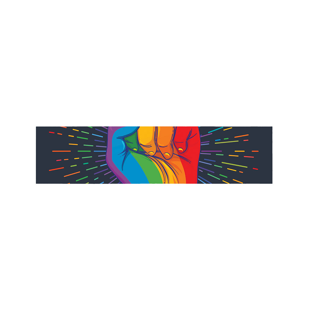 LGBT Pride Rainbow Hand Print Bed Runner