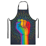 LGBT Pride Rainbow Hand Print Bib Apron With Pocket