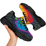 LGBT Pride Rainbow Hand Print Black Chunky Shoes
