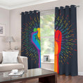 LGBT Pride Rainbow Hand Print Dimout Grommet Curtains