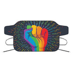 LGBT Pride Rainbow Hand Print Car Windshield Snow Cover
