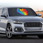 LGBT Pride Rainbow Hand Print Car Windshield Sun Shade