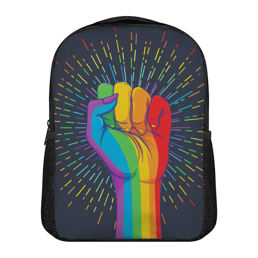 LGBT Pride Rainbow Hand Print Casual Backpack