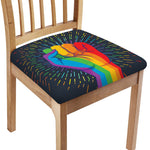 LGBT Pride Rainbow Hand Print Chair Cushion Cover