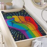 LGBT Pride Rainbow Hand Print Changing Pad Cover