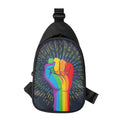 LGBT Pride Rainbow Hand Print Sling Bag