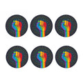 LGBT Pride Rainbow Hand Print Coaster Set