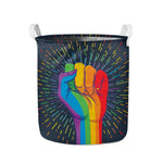 LGBT Pride Rainbow Hand Print Collapsible Laundry Basket