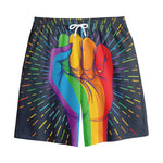 LGBT Pride Rainbow Hand Print Cotton Shorts