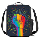 LGBT Pride Rainbow Hand Print Crossbody Lunch Bag