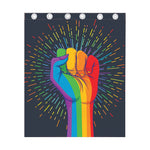 LGBT Pride Rainbow Hand Print Curtain