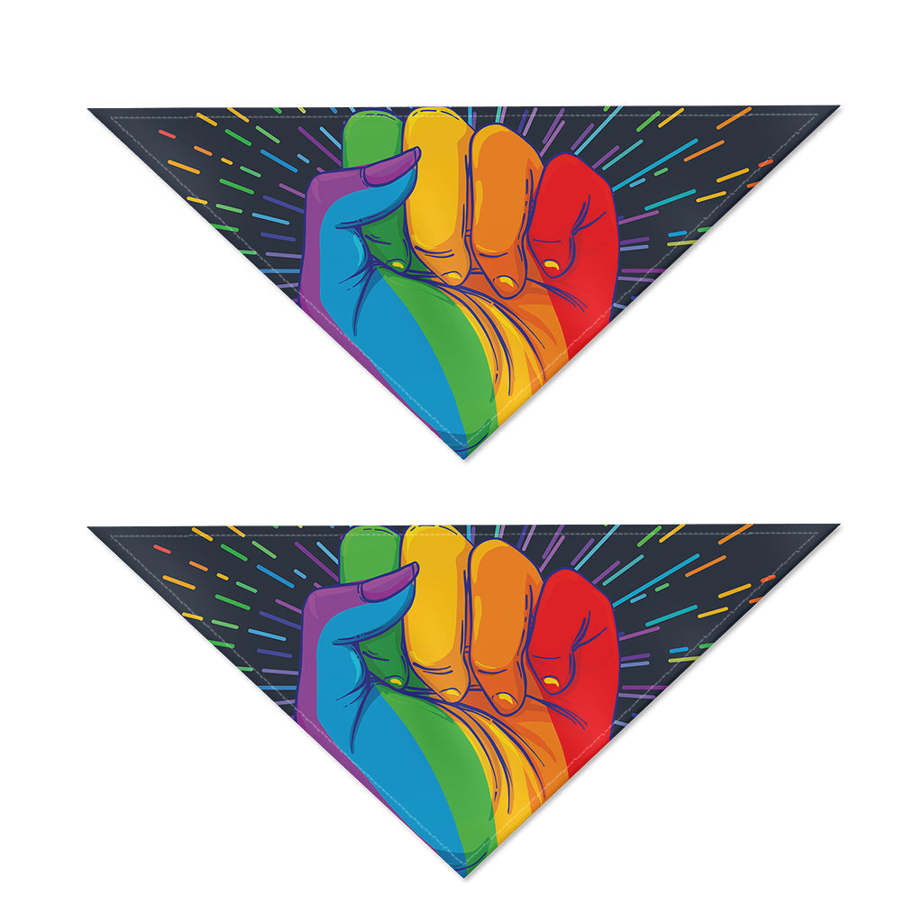 LGBT Pride Rainbow Hand Print Dog Bandana