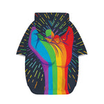 LGBT Pride Rainbow Hand Print Dog Zip Up Hoodie