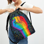 LGBT Pride Rainbow Hand Print Drawstring Backpack