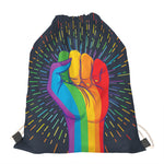 LGBT Pride Rainbow Hand Print Drawstring Bag