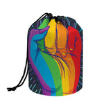 LGBT Pride Rainbow Hand Print Drawstring Makeup Bag