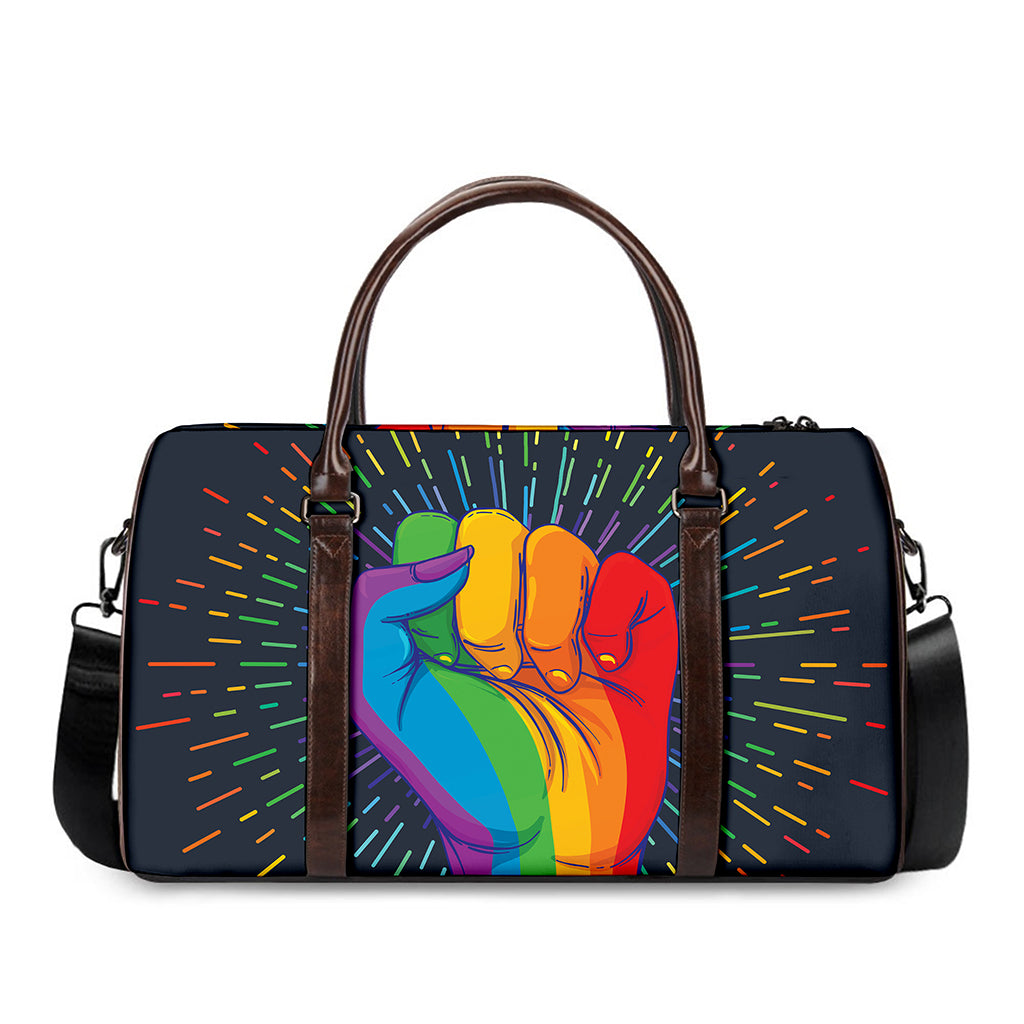 LGBT Pride Rainbow Hand Print Duffle Bag