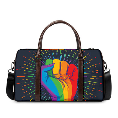 LGBT Pride Rainbow Hand Print Duffle Bag