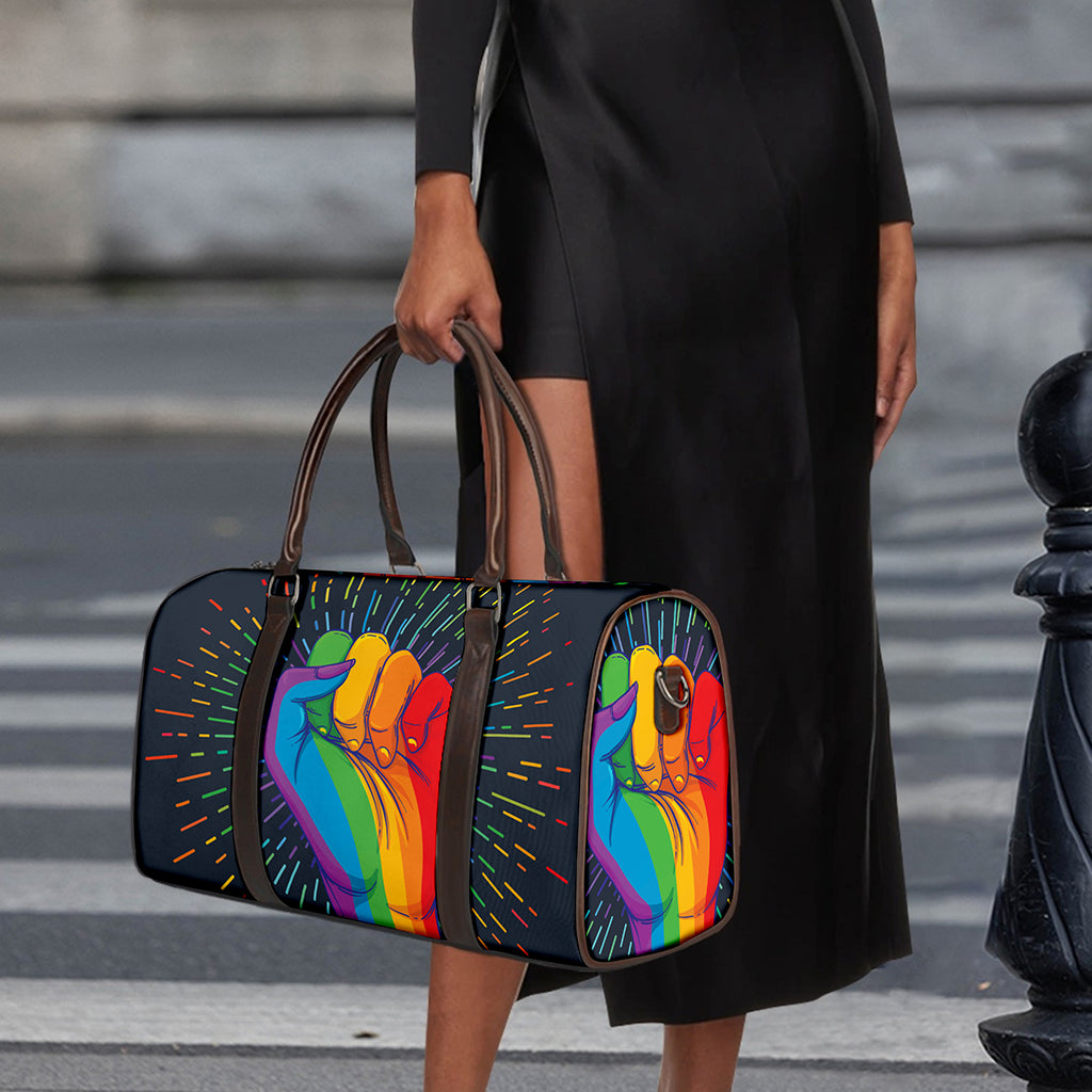LGBT Pride Rainbow Hand Print Duffle Bag